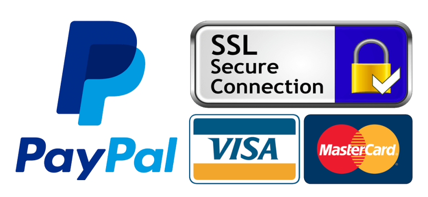 PayPal, Visa y MasterCard aceptados